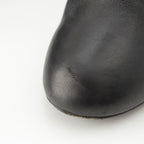 Chanel Leather Pearl Heels Long Boots Black 36 1 2C — view 8