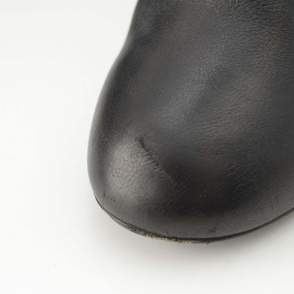Chanel Leather Pearl Heels Long Boots Black 36 1 2C — view 8