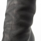 Chanel Leather Pearl Heels Long Boots Black 36 1 2C — view 9