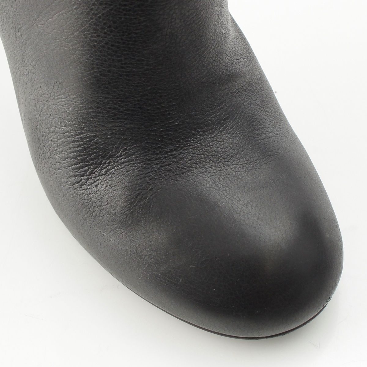 Chanel Leather Pearl Heels Long Boots Black 36 1 2C — view 6