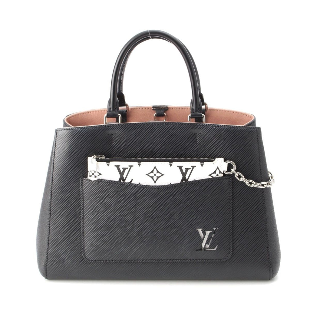 Louis Vuitton Marelle Tote Epi 2-Way Shoulder Handbag Black