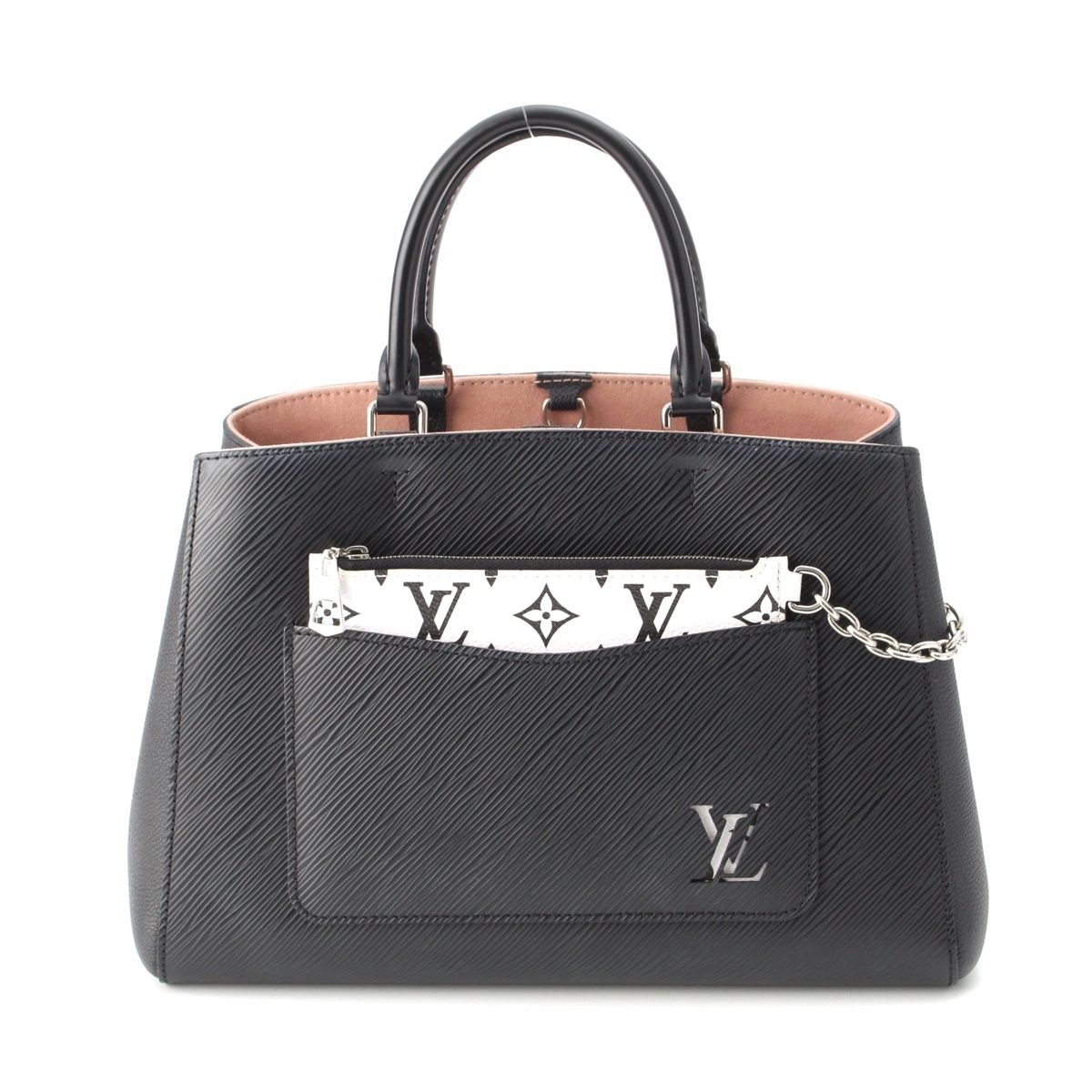 Louis Vuitton Marelle Tote Epi 2-Way Shoulder Handbag Black