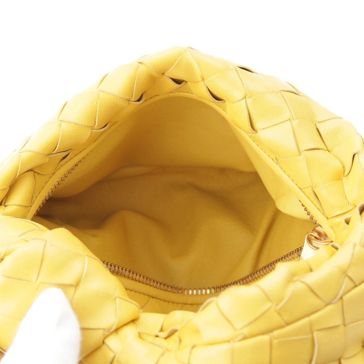 Bottega Veneta Intrecciato Mini Leather Jodie Handbag Yellow — view 6