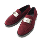 Hermes Hot Suede Kelly Loafers Bordeaux