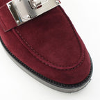 Hermes Hot Suede Kelly Loafers Bordeaux — view 6
