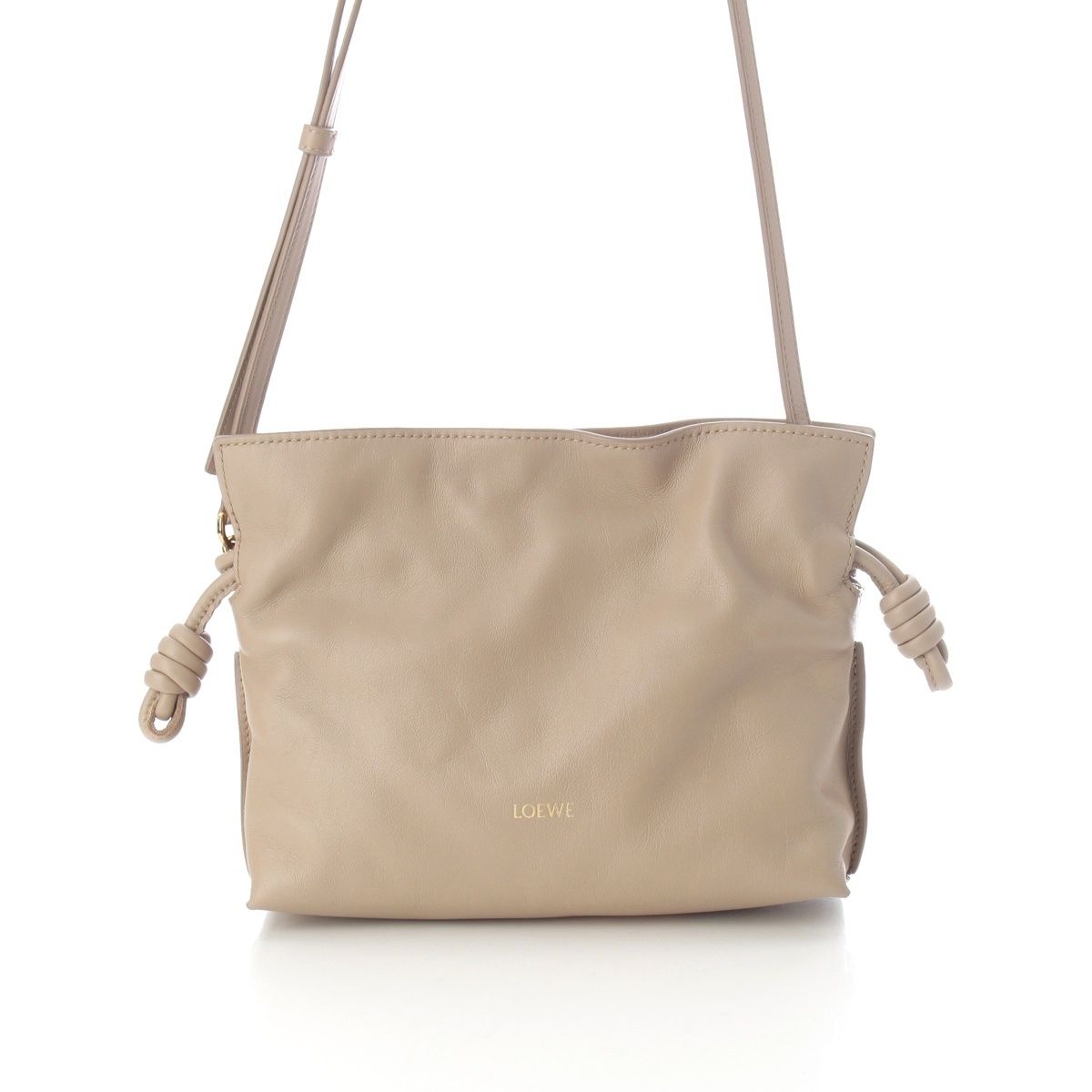 Loewe Flamenco Clutch Mini Napa Cafe Shoulder Bag Sand Beige