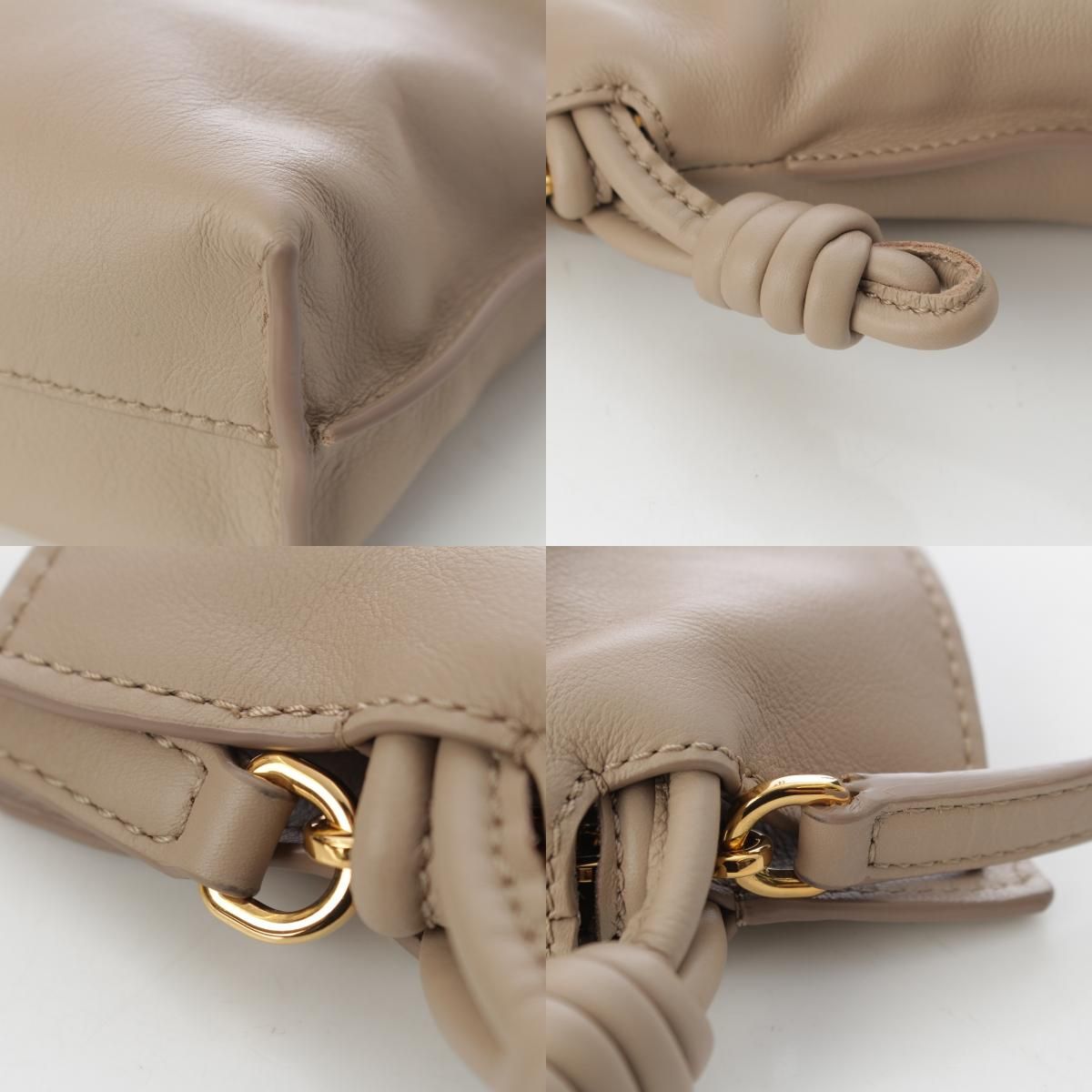 Loewe Flamenco Clutch Mini Napa Cafe Shoulder Bag Sand Beige — view 9
