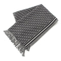 Dior Oblique Wool Reversible Large Black Gray Shoulder