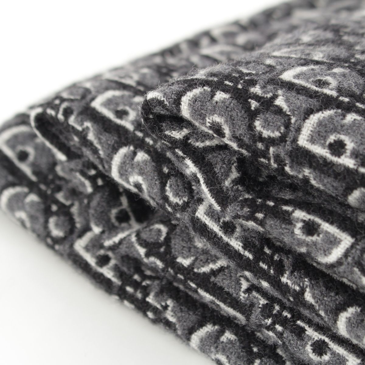 Dior Oblique Wool Reversible Large Black Gray Shoulder — view 8
