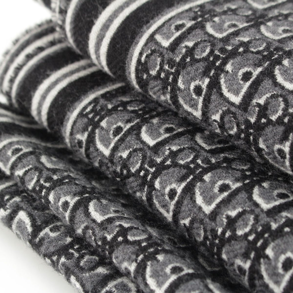Dior Oblique Wool Reversible Large Black Gray Shoulder — view 7