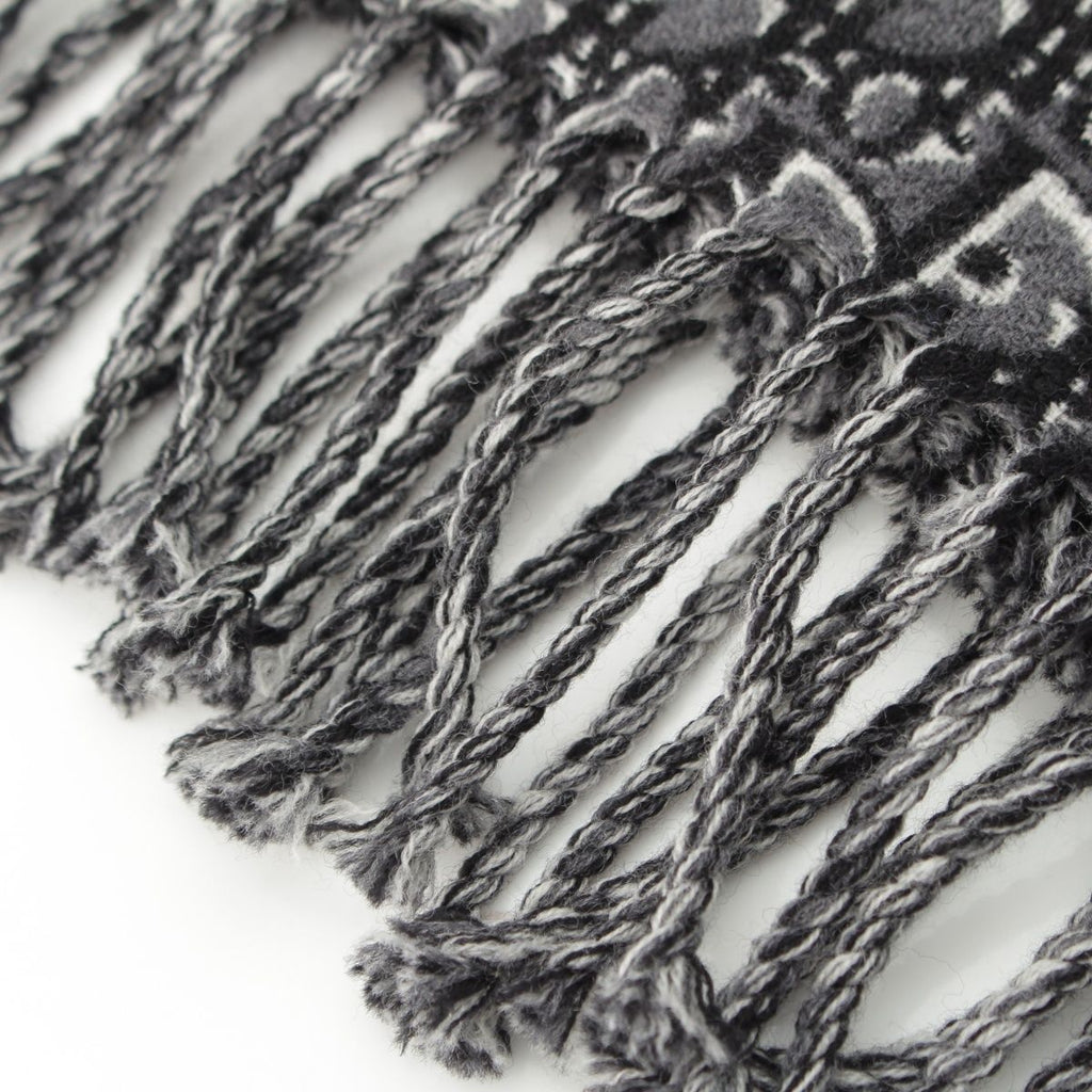 Dior Oblique Wool Reversible Large Black Gray Shoulder — view 3