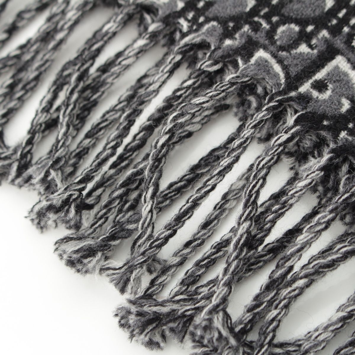 Dior Oblique Wool Reversible Large Black Gray Shoulder — view 3