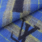 Louis Vuitton Wool Cashmere Echarpe Check with Logo Scarf Blue — view 6