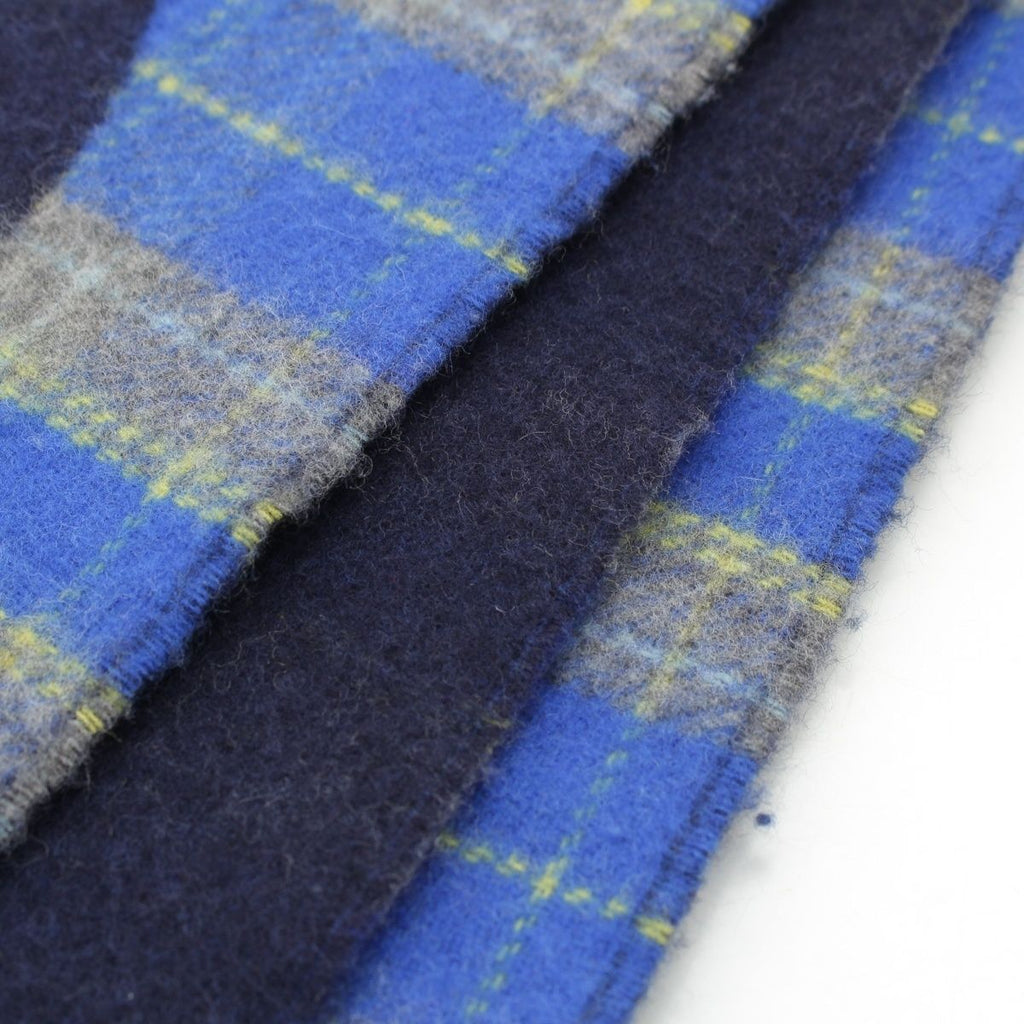 Louis Vuitton Wool Cashmere Echarpe Check with Logo Scarf Blue — view 8