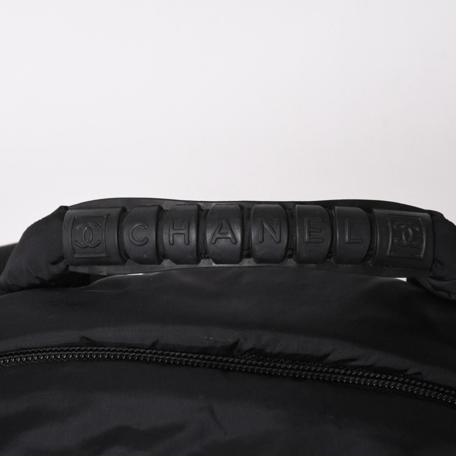 Chanel Sports Line Backpack CC Logo Nylon Stitch Black White — view 7