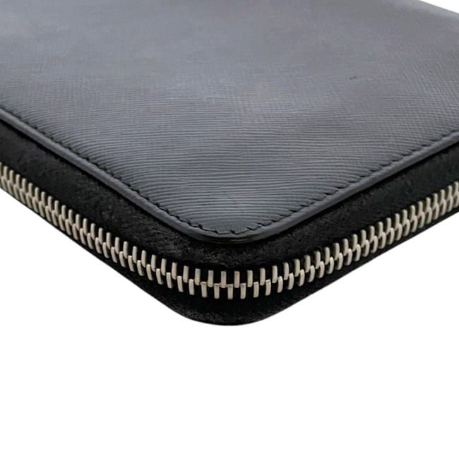 Prada Zip Around Wallet Organizer Black Nero Saffiano Leather — view 7