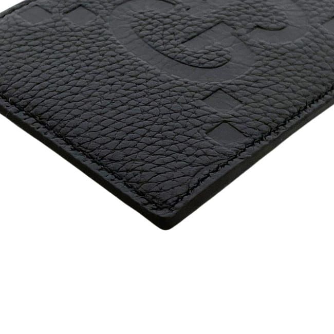 Gucci Card Case Holder Black GG Jumbo Leather — view 7