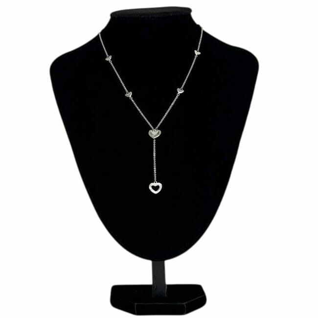 Tiffany & Co Heart Link Lariat Necklace Silver Polished 925 Sterling — view 4