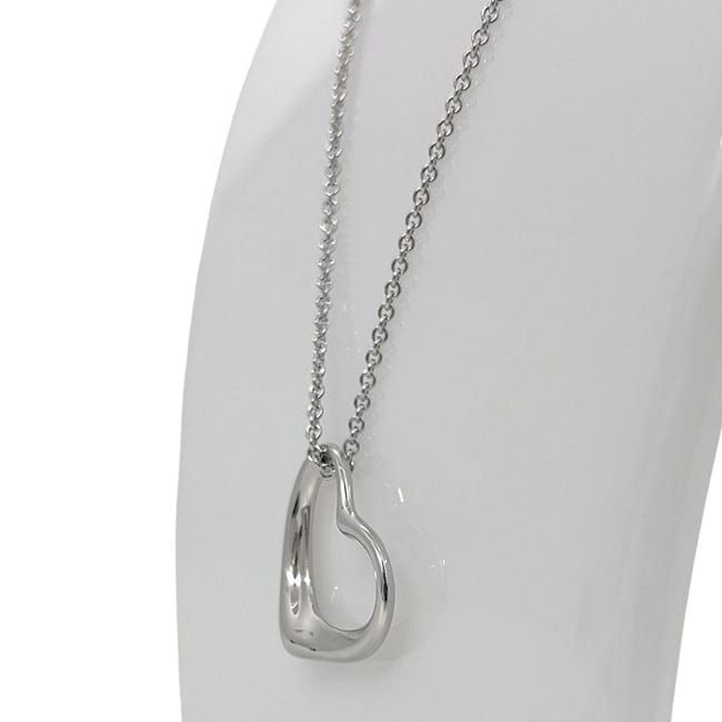 Tiffany & Co Open Heart Necklace Silver Elsa Peretti Polished 925 Sterling 22 — view 2