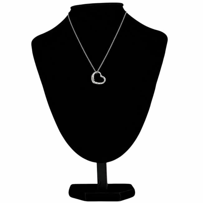 Tiffany & Co Open Heart Necklace Silver Elsa Peretti Polished 925 Sterling 22 — view 9