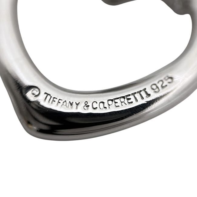Tiffany & Co Open Heart Necklace Silver Elsa Peretti Polished 925 Sterling 22 — view 7