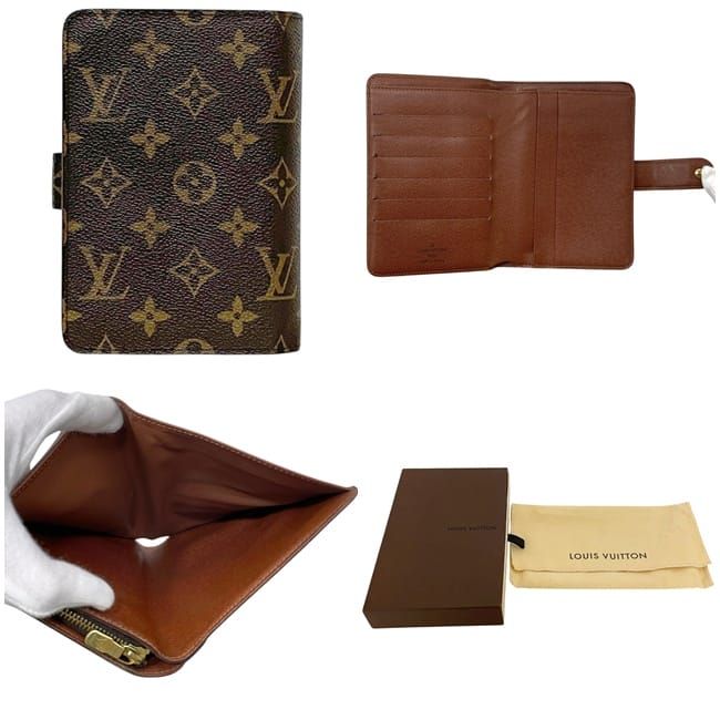 Louis Vuitton Bifold Wallet Porte Papier Zip Brown Monogram Canvas — view 2