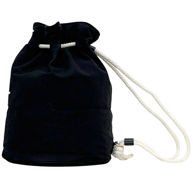 Chanel Drawstring Bag Black Pool Bag Canvas Vinyl — view 2