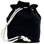 Chanel Drawstring Bag Black Pool Bag Canvas Vinyl — view 3