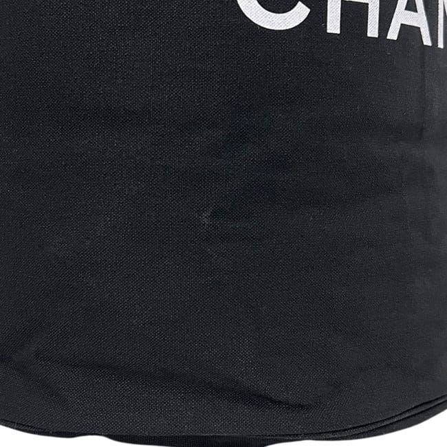Chanel Drawstring Bag Black Pool Bag Canvas Vinyl — view 7