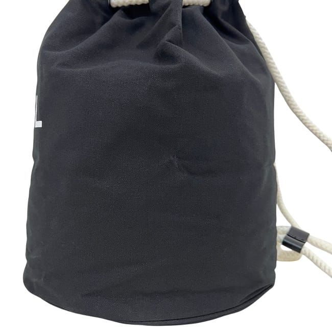 Chanel Drawstring Bag Black Pool Bag Canvas Vinyl — view 8