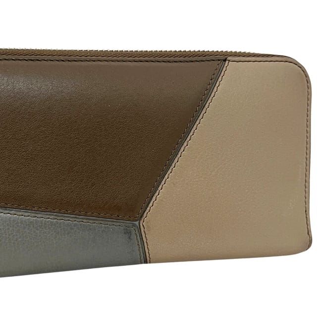 Loewe Zip Around Wallet Beige Brown Puzzle Organizer Leather — view 8