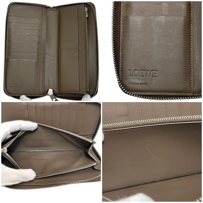 Loewe Zip Around Wallet Beige Brown Puzzle Organizer Leather — view 3