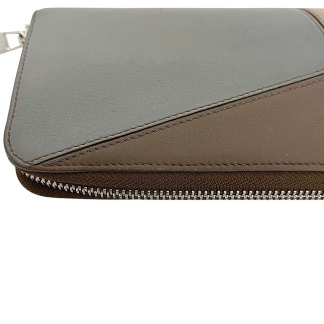 Loewe Zip Around Wallet Beige Brown Puzzle Organizer Leather — view 9
