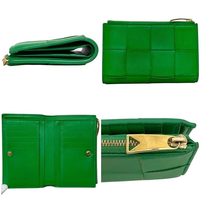 Bottega Veneta Bifold Wallet Green Maxi Intrecciato Compact Leather — view 2