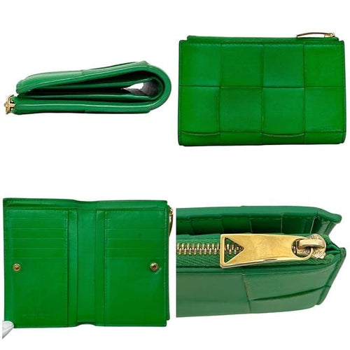 Bottega Veneta Bifold Wallet Green Maxi Intrecciato Compact Leather — view 2