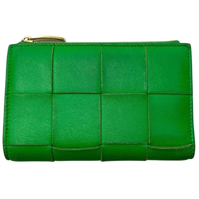 Bottega Veneta Bifold Wallet Green Maxi Intrecciato Compact Leather — view 9