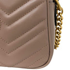 Gucci Chain Shoulder Bag Beige GG Marmont Leather — view 8
