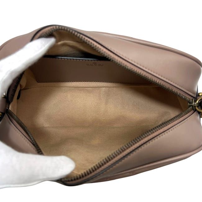 Gucci Chain Shoulder Bag Beige GG Marmont Leather — view 3