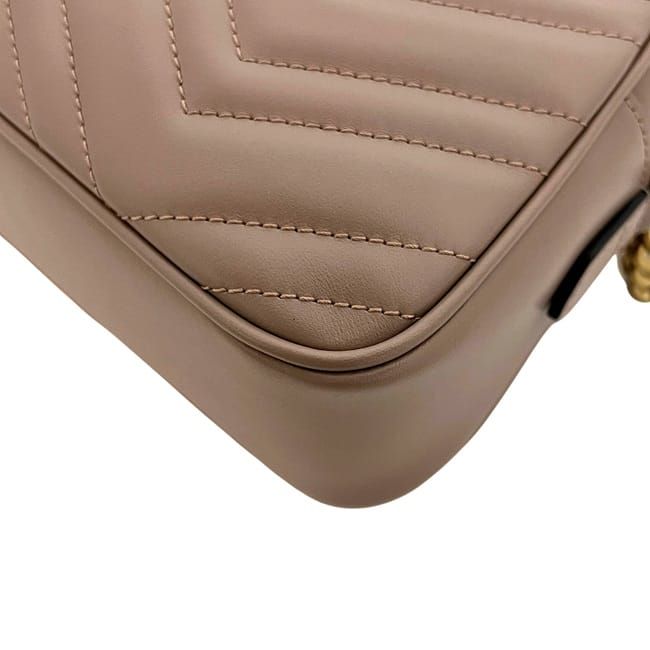 Gucci Chain Shoulder Bag Beige GG Marmont Leather — view 7