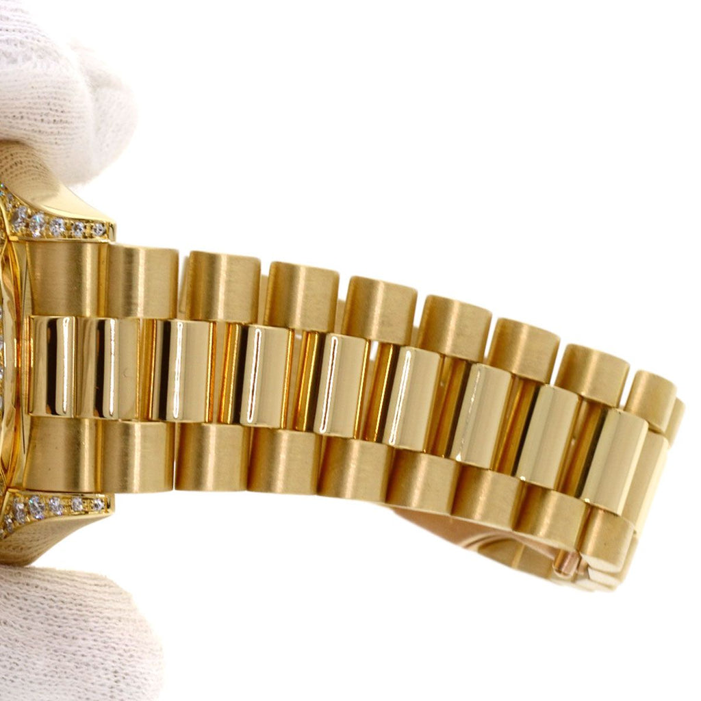 Rolex Day Date Bezel Lug Diamond Watch 18k Yellow Gold — view 9