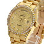 Rolex Day Date Bezel Lug Diamond Watch 18k Yellow Gold — view 3