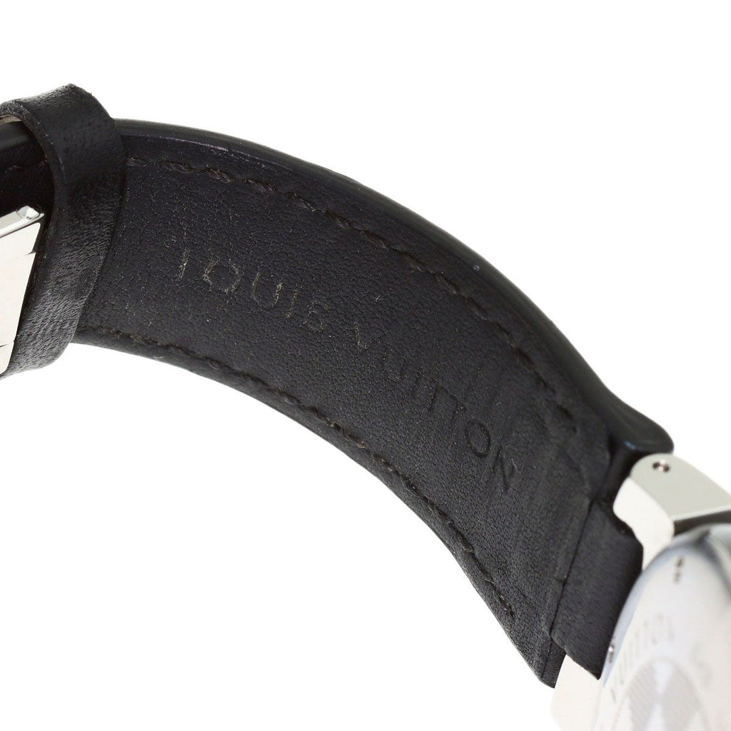 Louis Vuitton Tambour in Black Chronograph Watch SS Leather — view 9