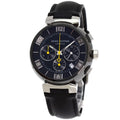 Louis Vuitton Tambour in Black Chronograph Watch SS Leather