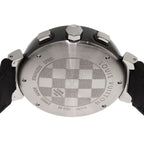 Louis Vuitton Tambour in Black Chronograph Watch SS Leather — view 6