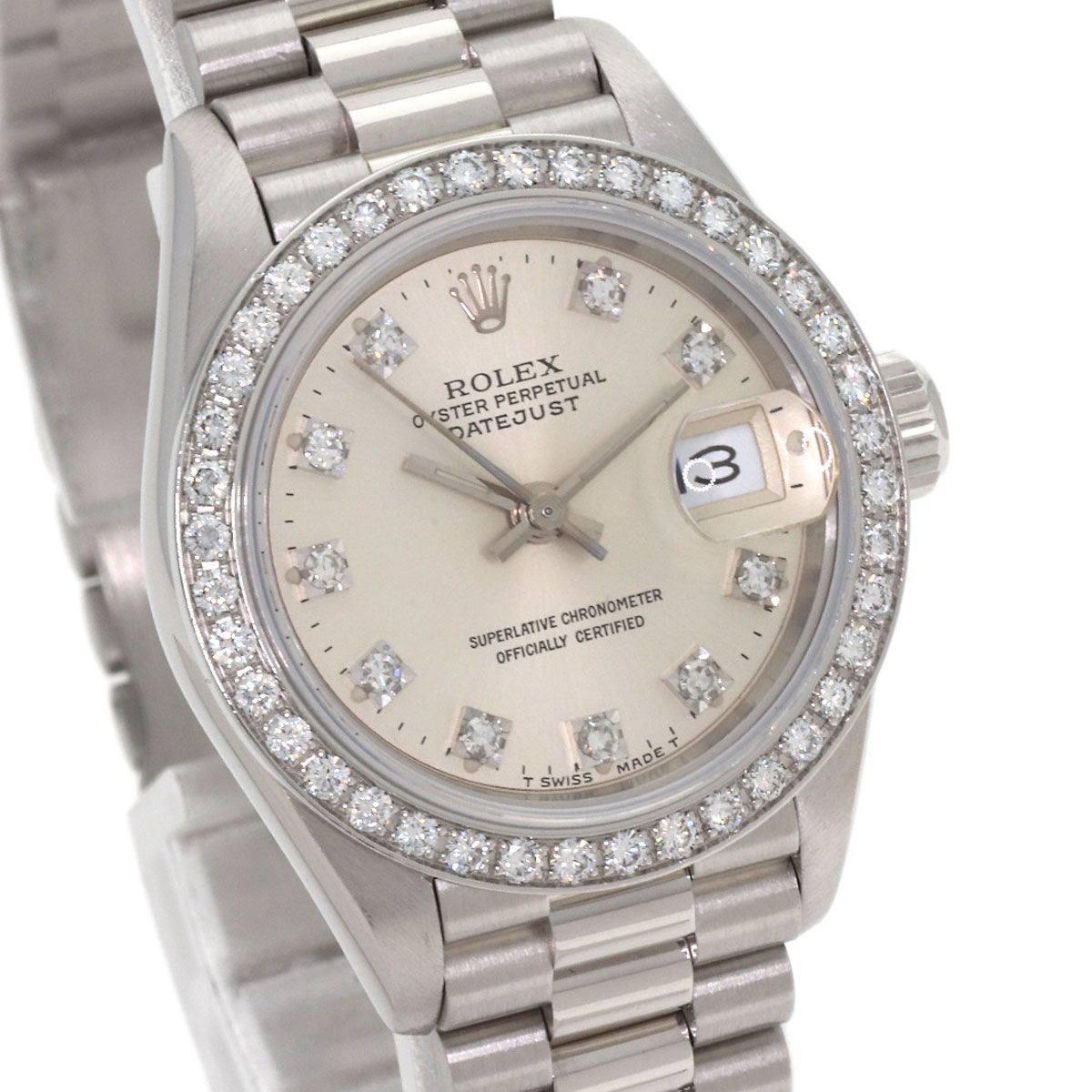 Rolex Datejust Diamond Watch PT — view 4
