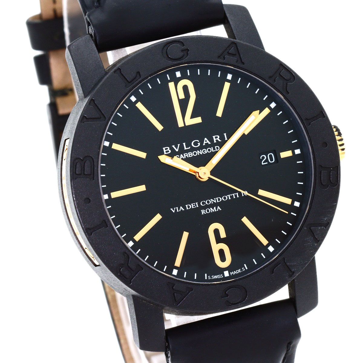 Bvlgari Carbon Gold Watch Leather — view 4