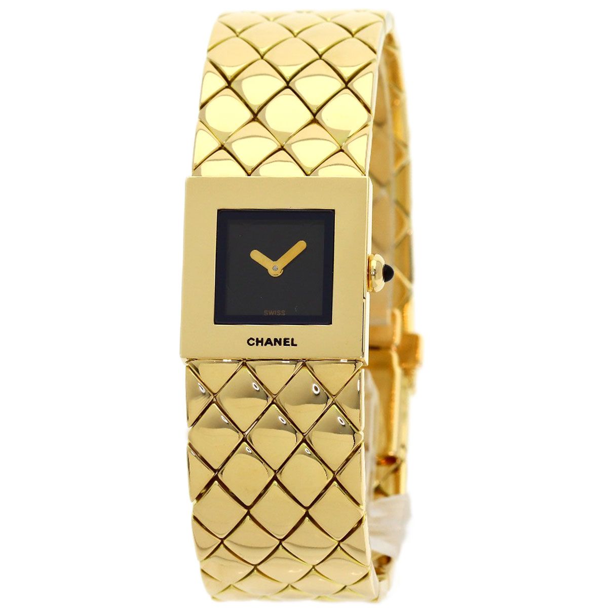 Chanel Quilted Watch 18k Yellow Gold