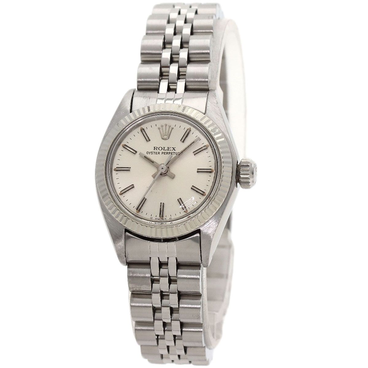 Rolex Oyster Perpetual Vintage Watch SS White Gold