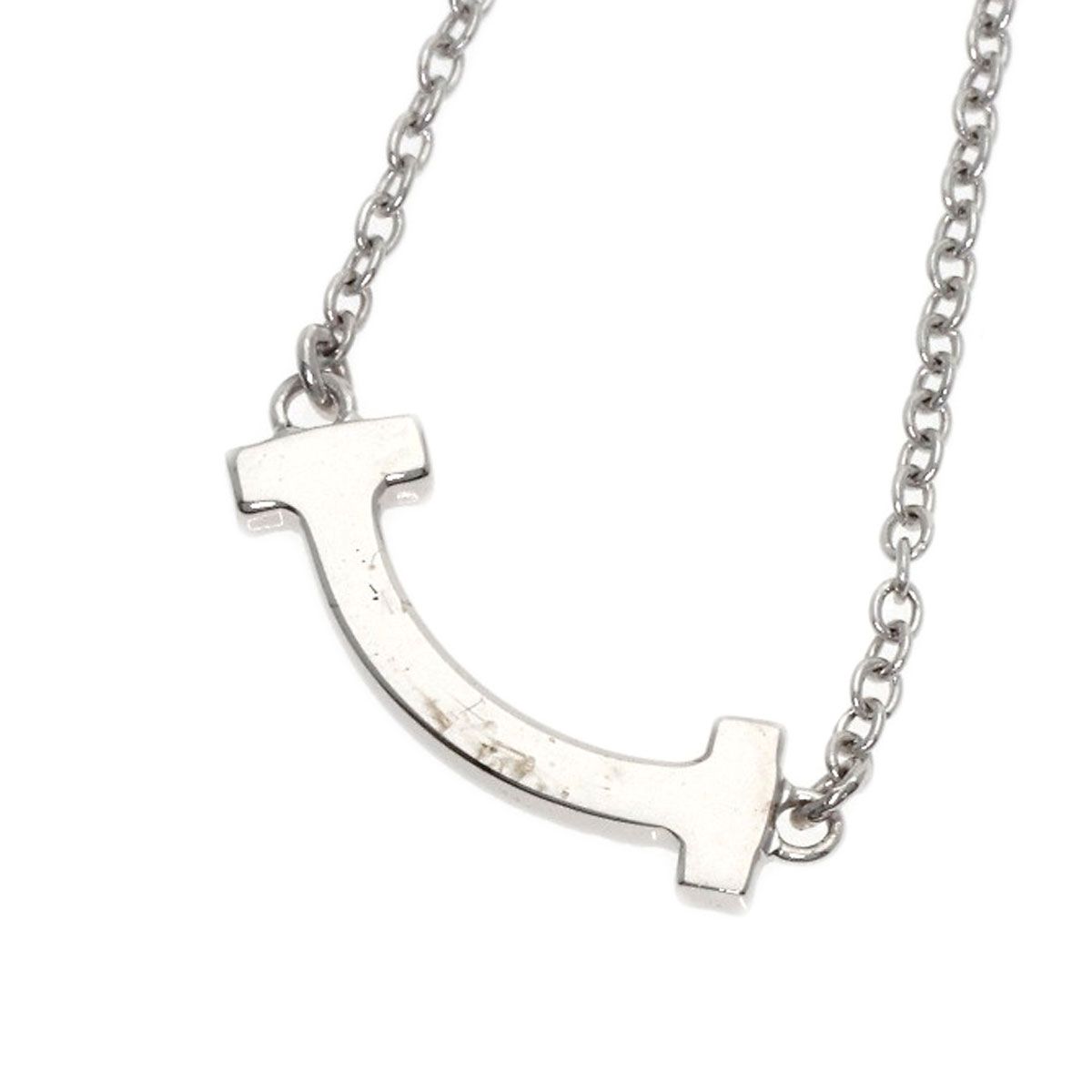 Tiffany & Co T Smile Mini Diamond Necklace 18k White Gold — view 5