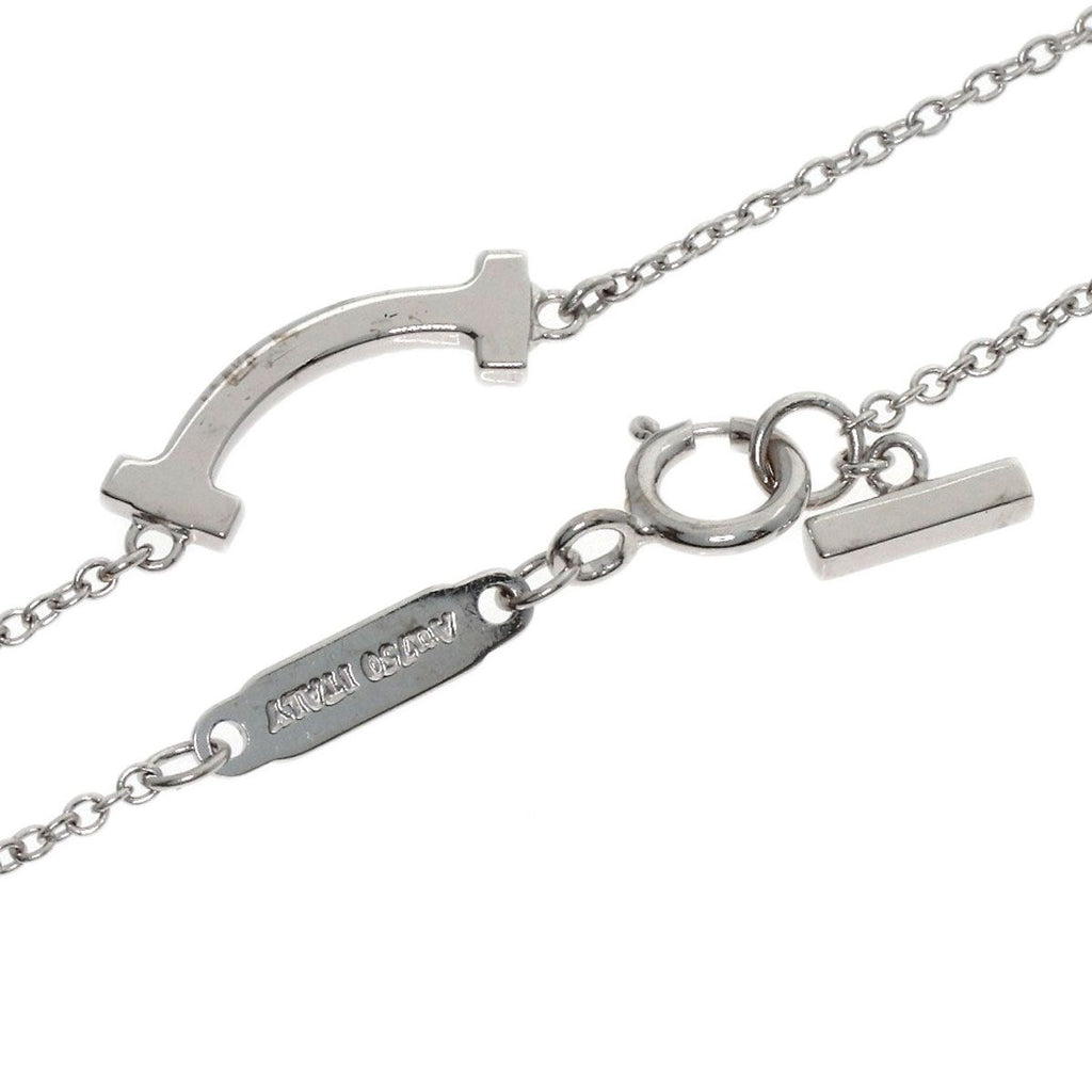 Tiffany & Co T Smile Mini Diamond Necklace 18k White Gold — view 2